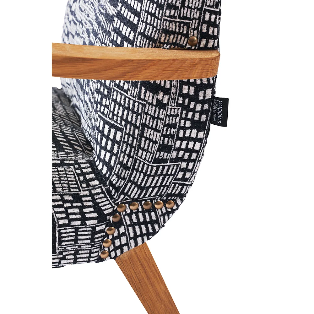 Kalle barnfåtölj, Frösö handtryck-svartbetsad 1898