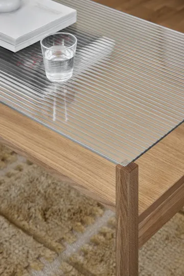 Lid soffbord - Vitpigmenterad ek-glas, 125x50 cm - 1898