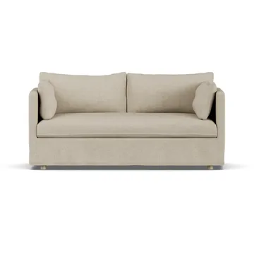 Linnevik soffa - Bern beige 0341-vitoljad ek, 2-sits, med kappa - 1898
