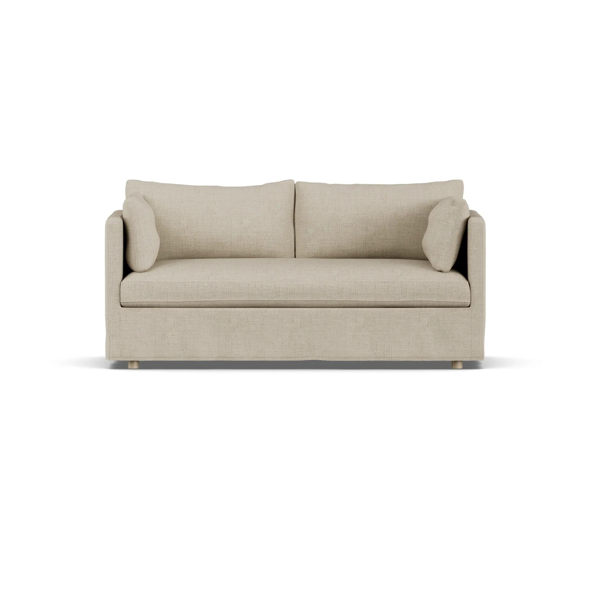 Linnevik soffa, Bern beige 0341-vitoljad ek, 2-sits, med kappa 1898