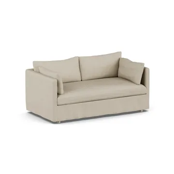 Linnevik soffa - Bern beige 0341-vitoljad ek, 2-sits, med kappa - 1898