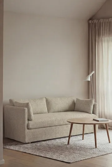 Linnevik soffa - Bern beige 0341-vitoljad ek, 2-sits, med kappa - 1898