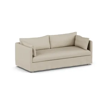 Linnevik soffa - Bern Beige 0341-vitoljad ek, 3-sits, med kappa - 1898