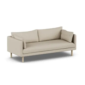 Linnevik soffa - Bern Beige 0341-vitoljad ek, 3-sits, utan kappa - 1898