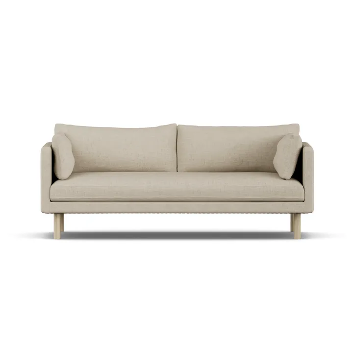 Linnevik soffa - Bern Beige 0341-vitoljad ek, 3-sits - 1898