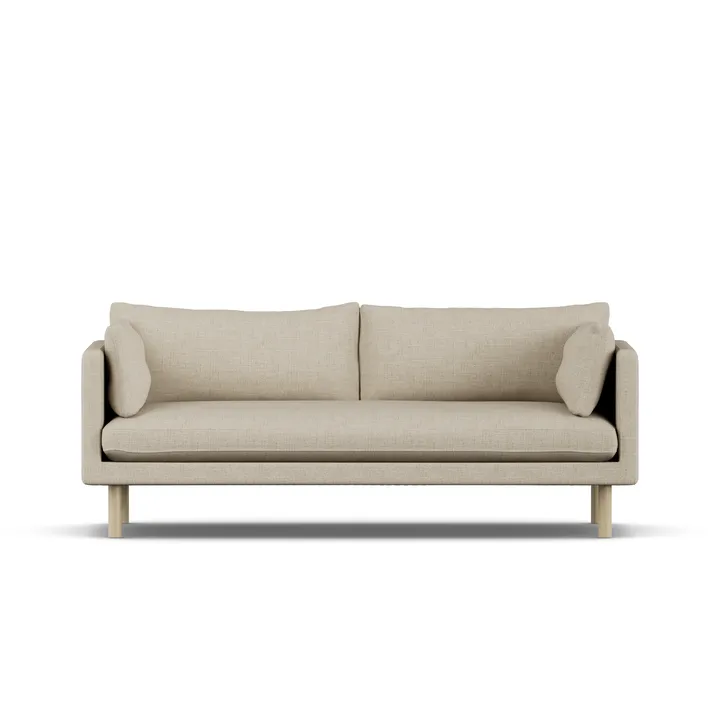 Linnevik soffa - Bern Beige 0341-vitoljad ek, 3-sits - 1898