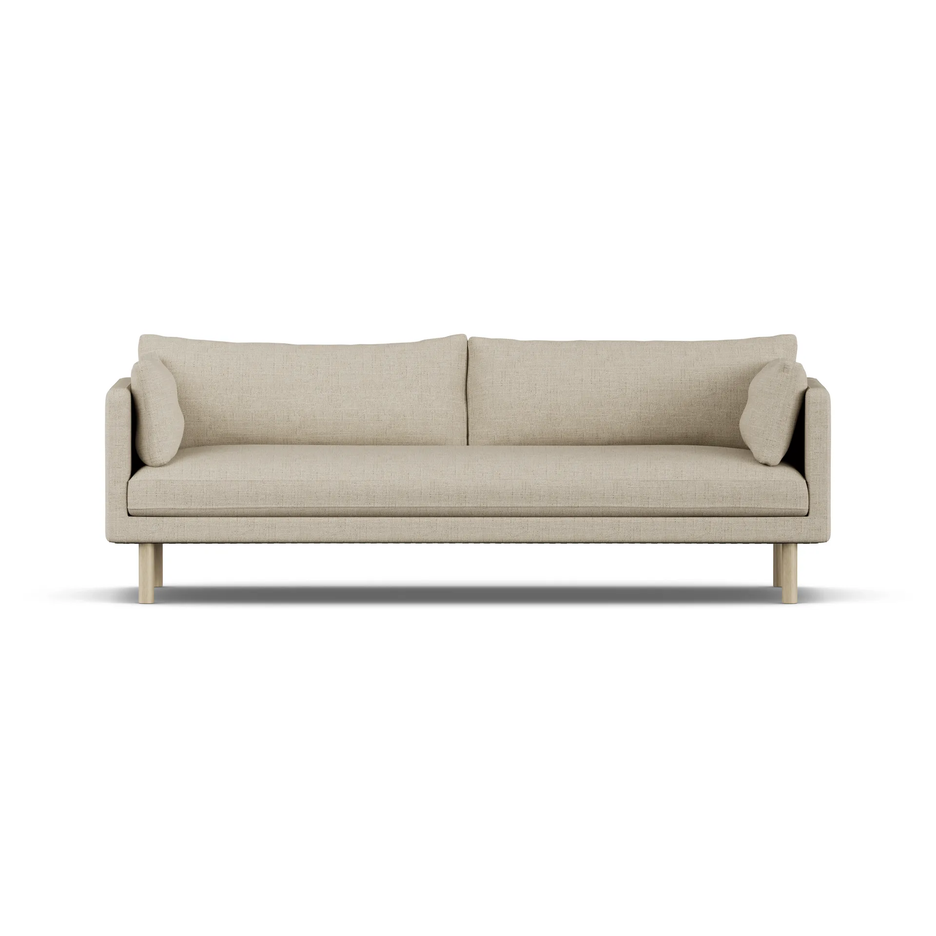 Linnevik soffa, Bern Beige 0341-vitoljad ek, 4-sits, utan kappa 1898