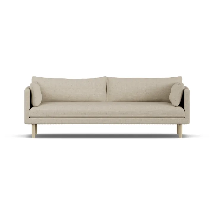 Linnevik soffa - Bern Beige 0341-vitoljad ek, 4-sits - 1898