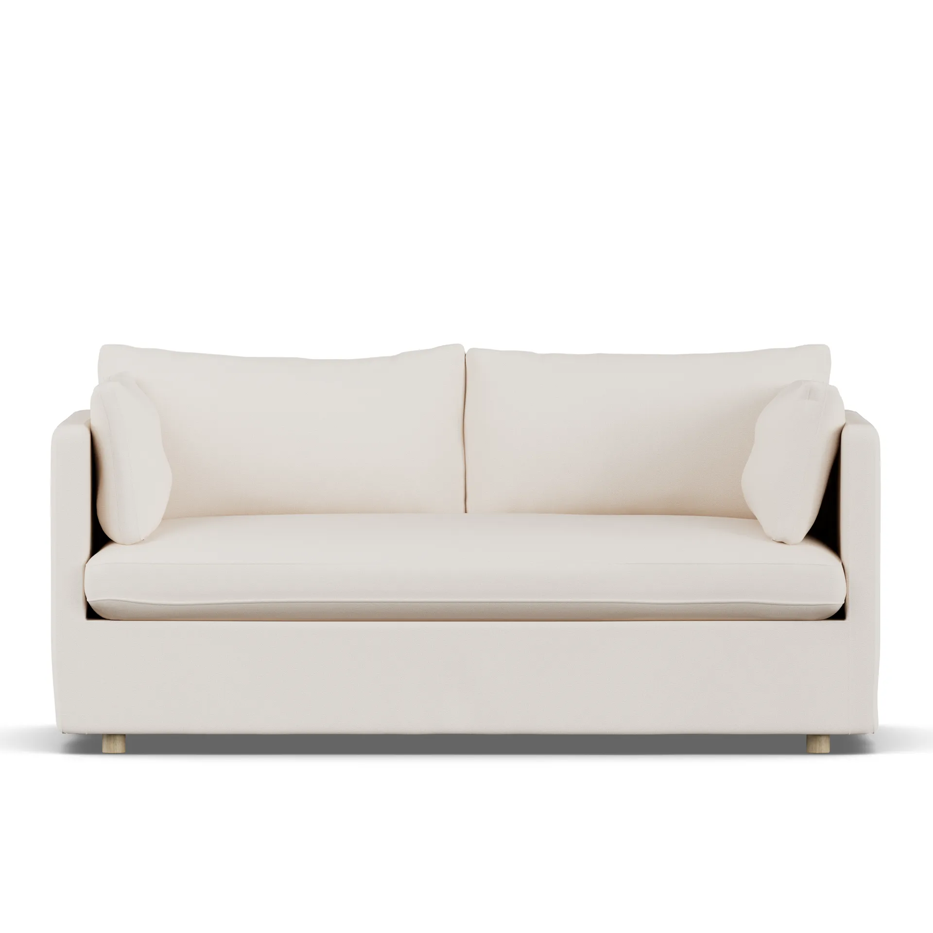 Linnevik soffa, Caleido Beige 9600-vitoljad ek, 2-sits, med kappa 1898