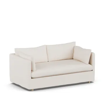 Linnevik soffa - Caleido Beige 9600-vitoljad ek, 2-sits, med kappa - 1898