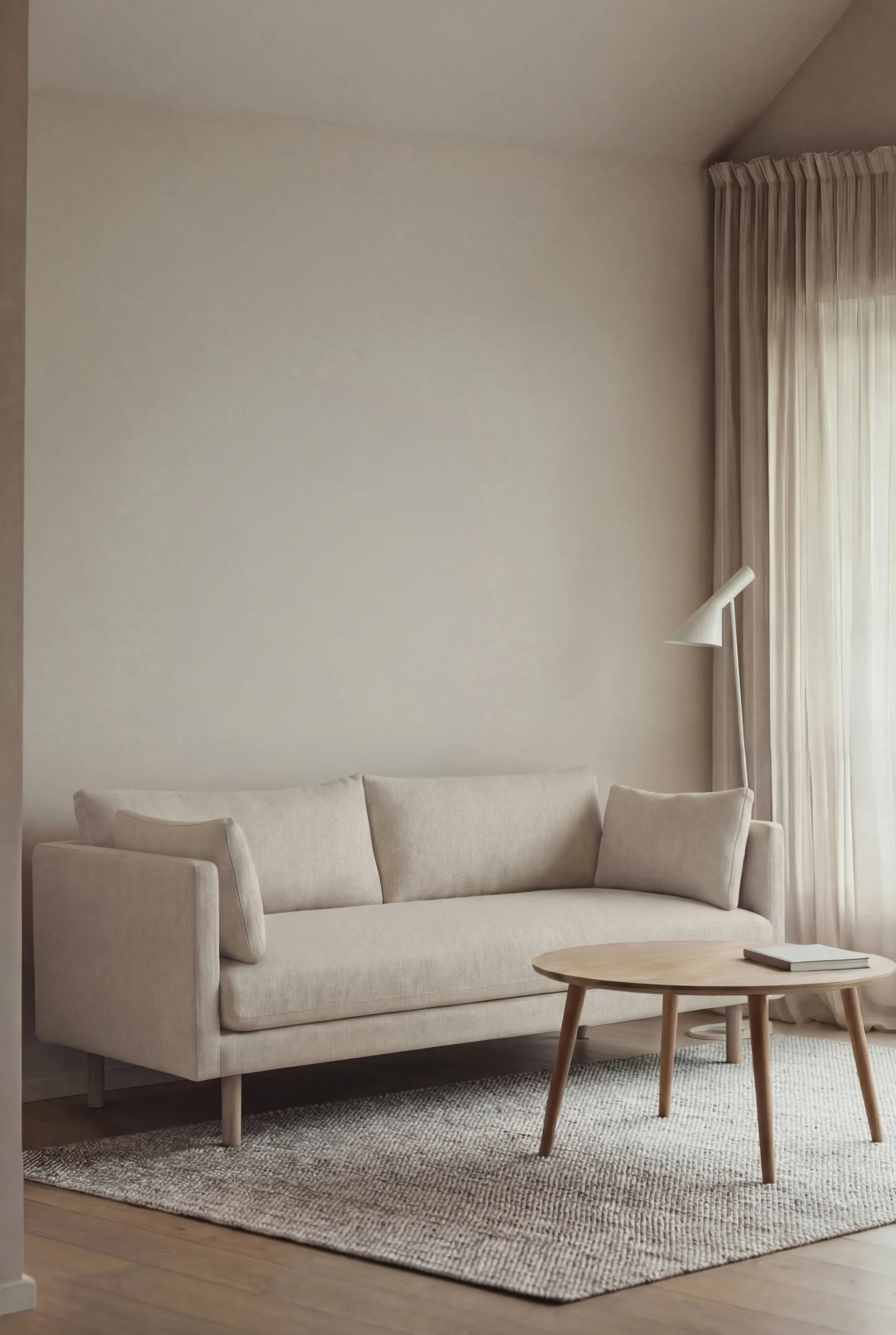 Linnevik soffa, Caleido Beige 9600-vitoljad ek, 2-sits 1898