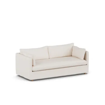 Linnevik soffa - Caleido beige 9600-vitoljad ek, 3-sits, med kappa - 1898