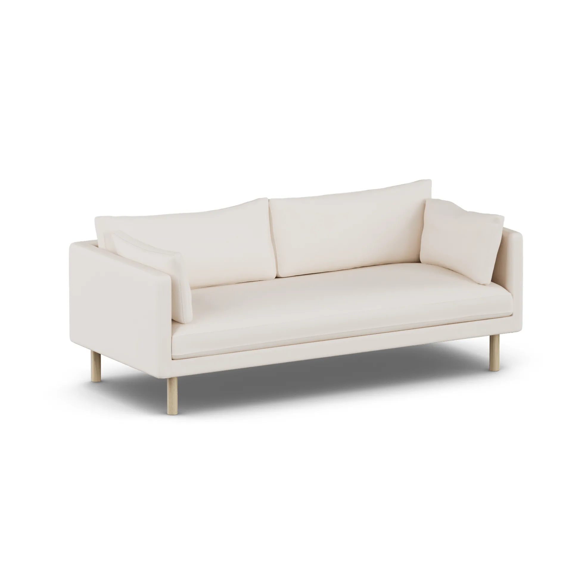 Linnevik soffa, Caleido Beige 9600-vitoljad ek, 3-sits, utan kappa 1898