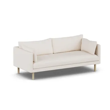Linnevik soffa - Caleido Beige 9600-vitoljad ek, 3-sits, utan kappa - 1898