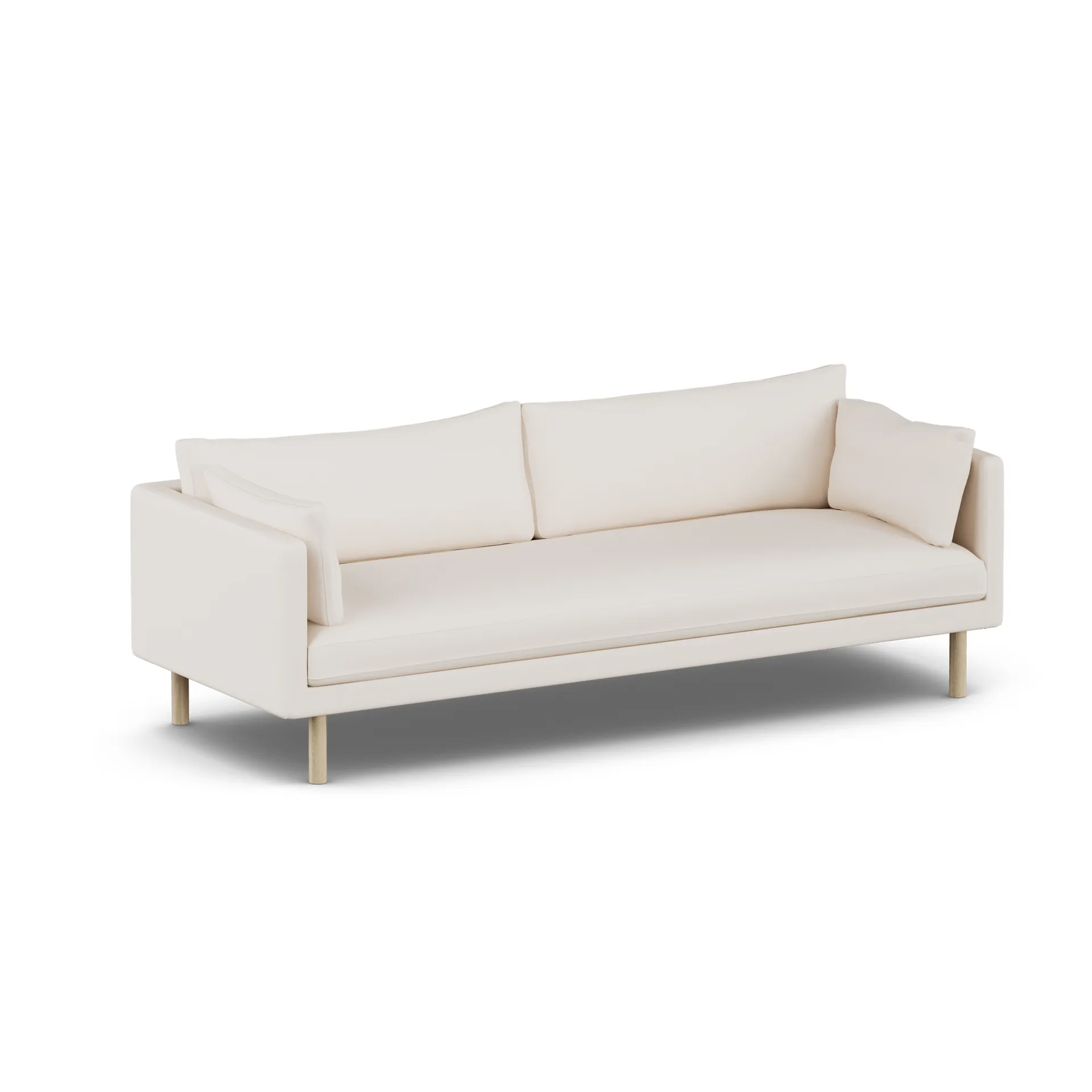 Linnevik soffa, Caleido Beige 9600-vitoljad ek, 4-sits, utan kappa 1898