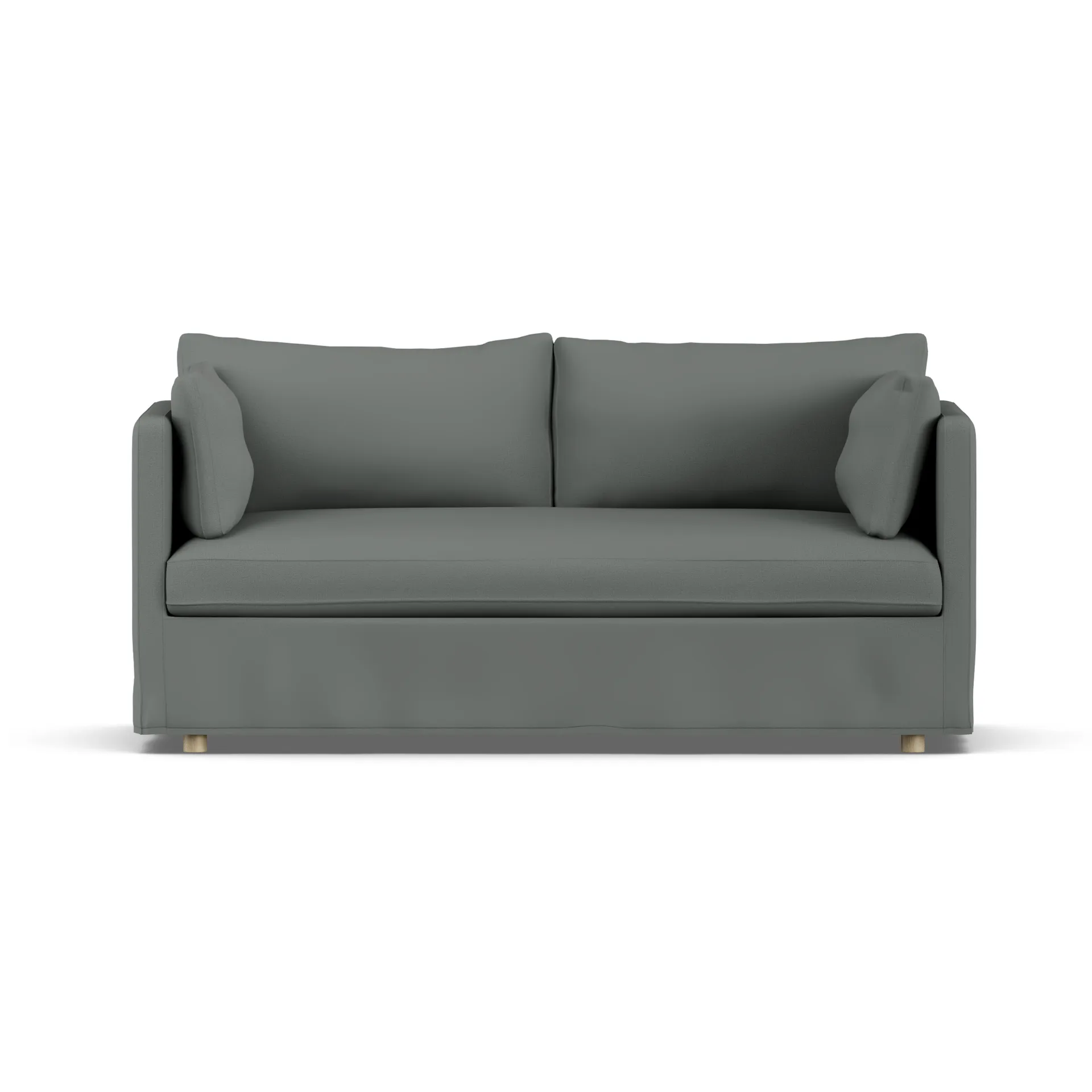 Linnevik soffa, Caleido Grey 1240-vitoljad ek, 2-sits, med kappa 1898