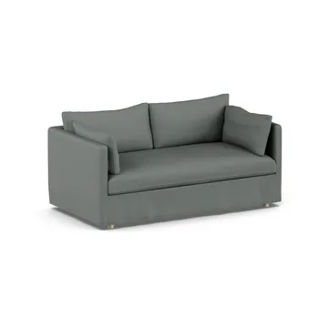 Linnevik soffa - Caleido Grey 1240-vitoljad ek, 2-sits, med kappa - 1898
