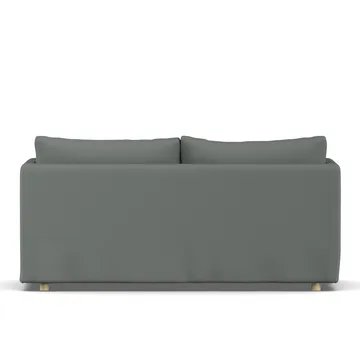 Linnevik soffa - Caleido Grey 1240-vitoljad ek, 2-sits, med kappa - 1898