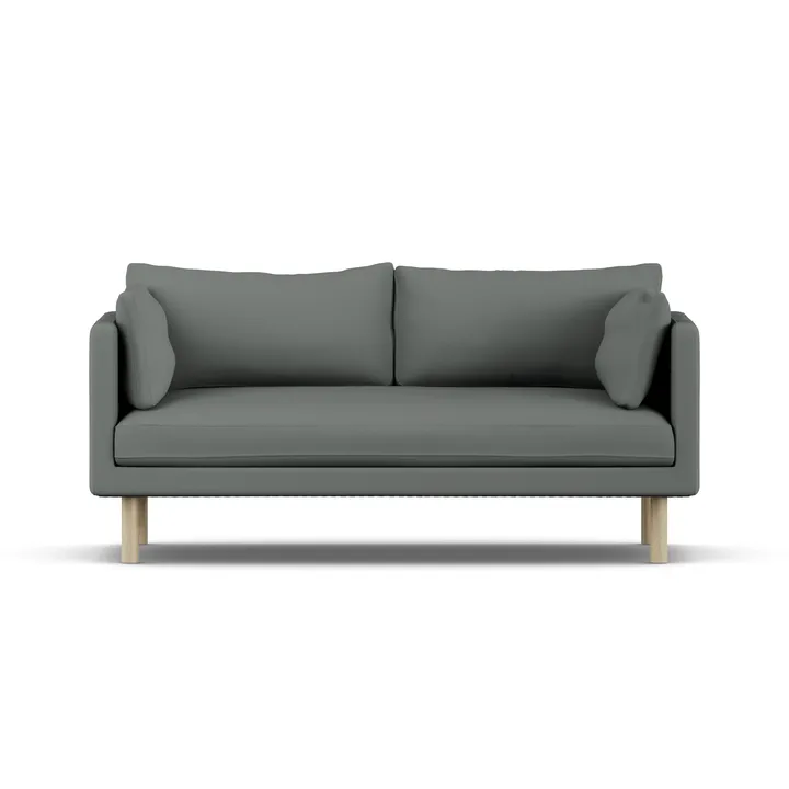 Linnevik soffa - Caleido Grey 1240-vitoljad ek, 2-sits, utan kappa - 1898