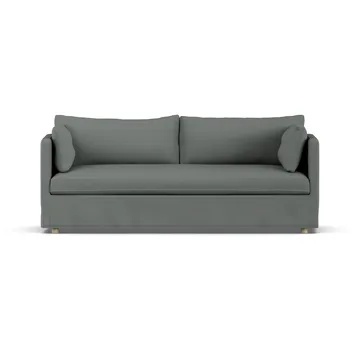 Linnevik soffa - Caleido Grey 1240-vitoljad ek, 3-sits, med kappa - 1898