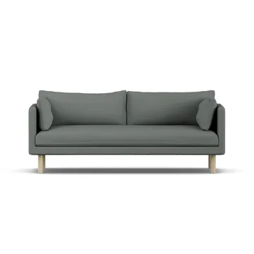 Linnevik soffa - Caleido Grey 1240-vitoljad ek, 3-sits, utan kappa - 1898