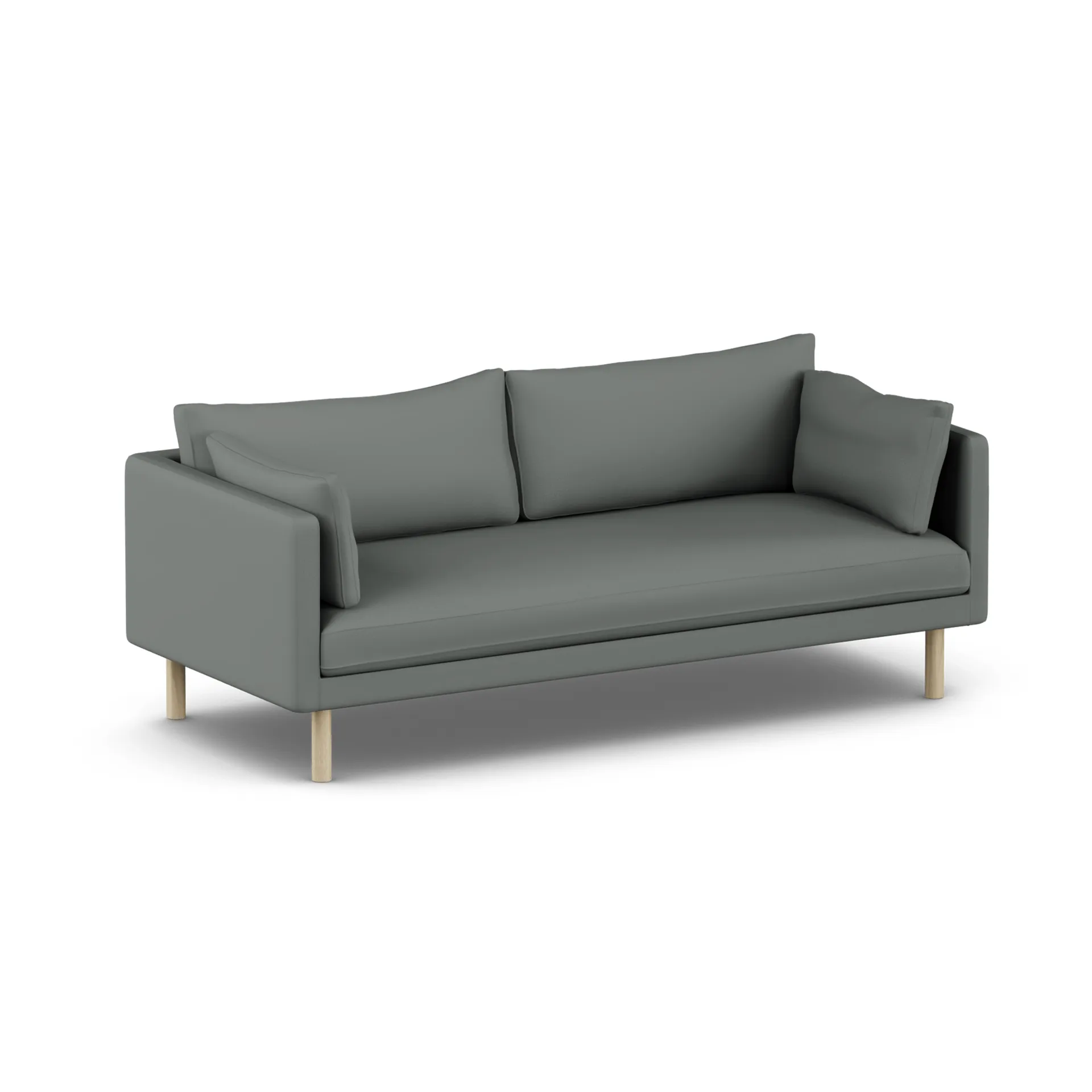 Linnevik soffa, Caleido Grey 1240-vitoljad ek, 3-sits, utan kappa 1898