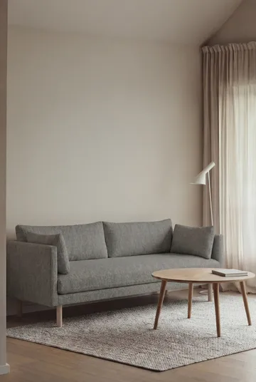 Linnevik soffa - Caleido Grey 1240-vitoljad ek, 3-sits, utan kappa - 1898