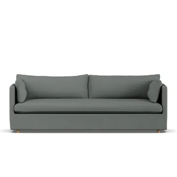 Linnevik soffa - Caleido grey 1240-vitoljad ek, 4-sits, med kappa - 1898