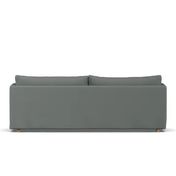 Linnevik soffa - Caleido grey 1240-vitoljad ek, 4-sits, med kappa - 1898