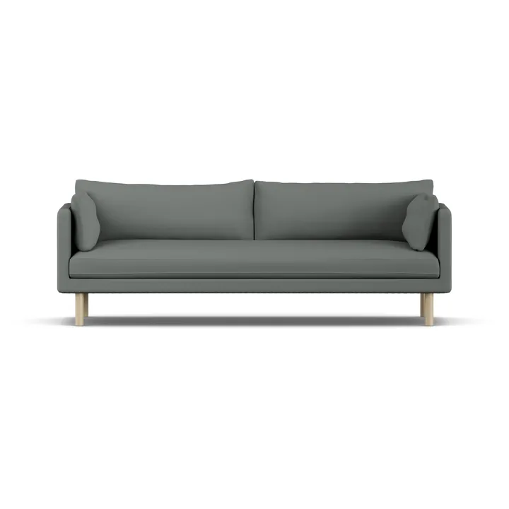 Linnevik soffa - Caleido Grey 1240-vitoljad ek, 4-sits, utan kappa - 1898