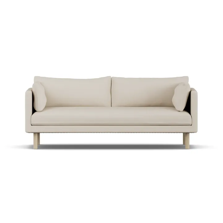 Linnevik soffa - Jump Beige 1956-vitoljad ek, 3-sits, utan kappa - 1898