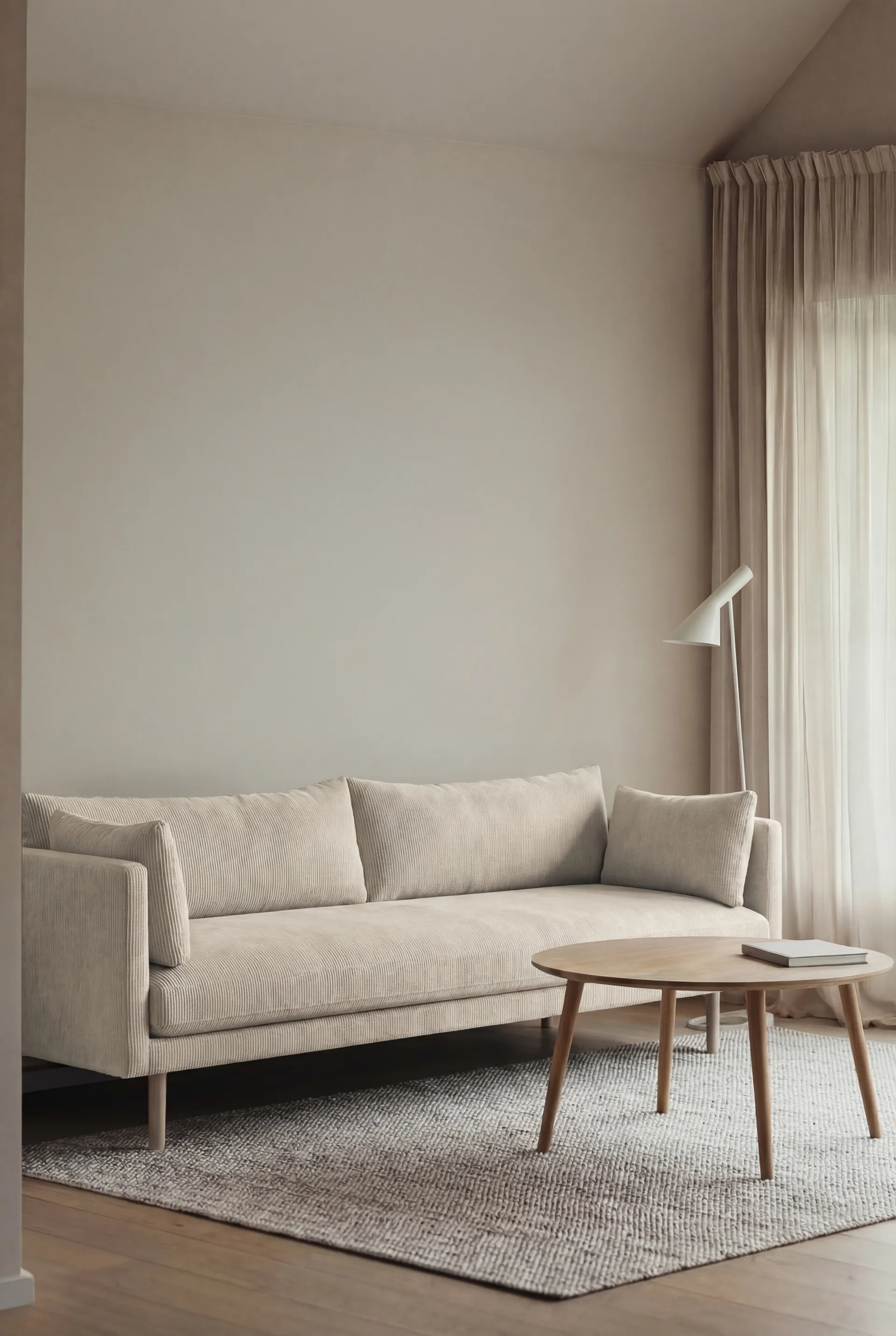 Linnevik soffa, Jump Beige 1956-vitoljad ek, 4-sits, utan kappa 1898