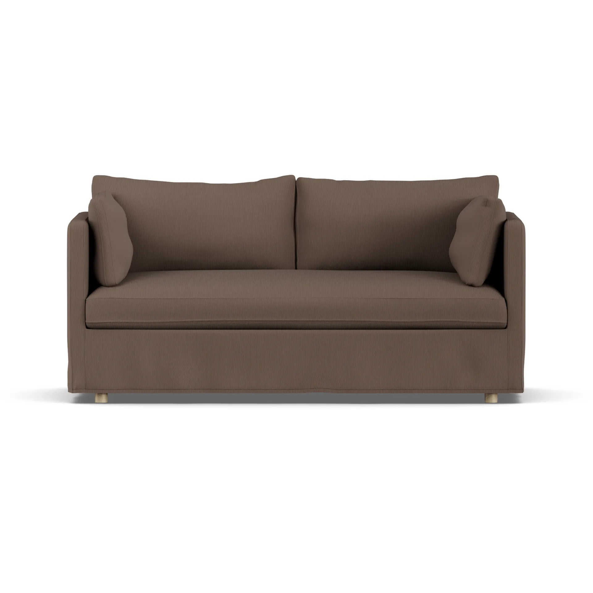 Linnevik soffa, Jump brown 1955-vitoljad ek, 2-sits, med kappa 1898