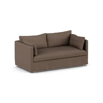 Linnevik soffa - Jump brown 1955-vitoljad ek, 2-sits, med kappa - 1898