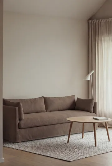 Linnevik soffa - Jump brown 1955-vitoljad ek, 4-sits, med kappa - 1898