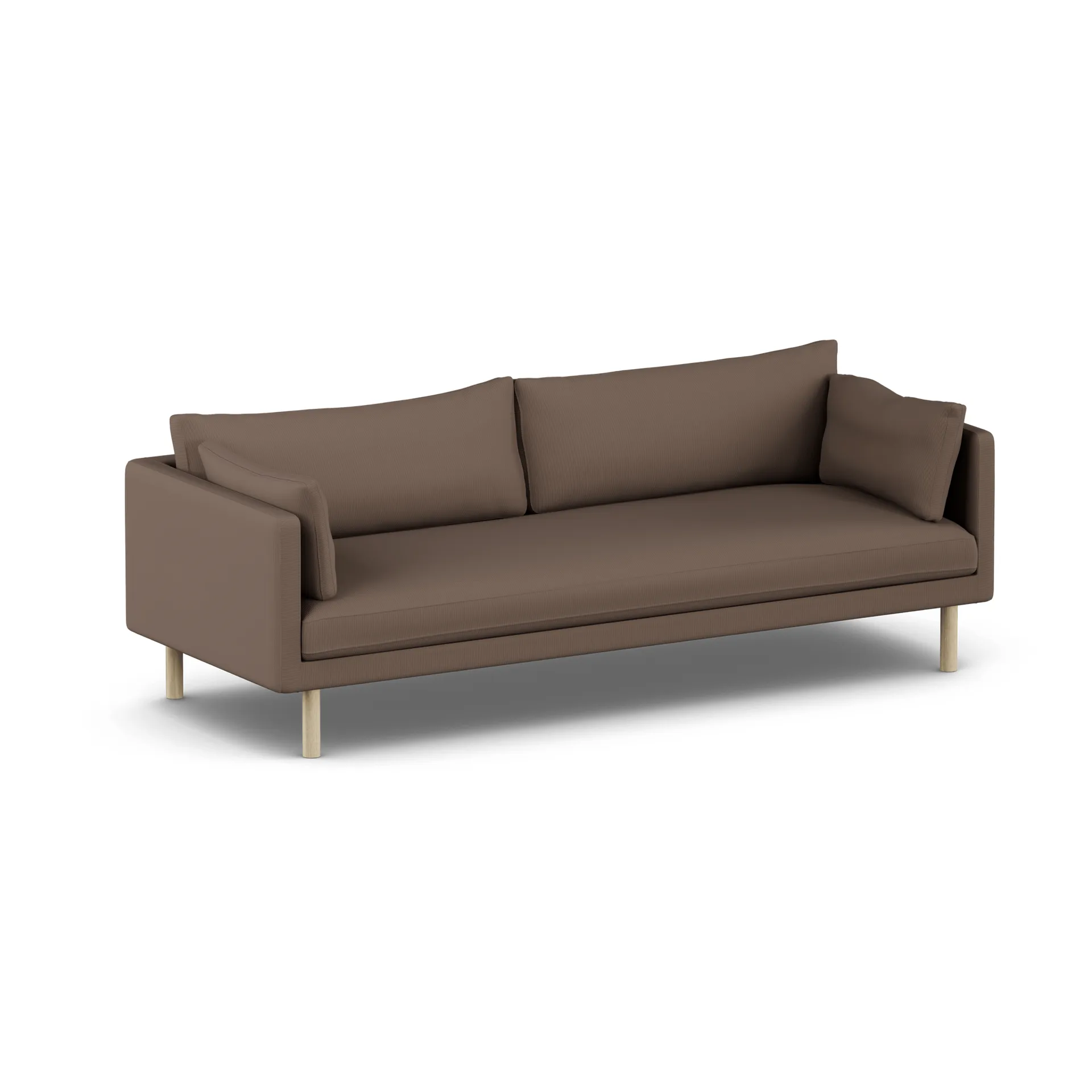 Linnevik soffa, Jump Brown 1955-vitoljad ek, 4-sits, utan kappa 1898