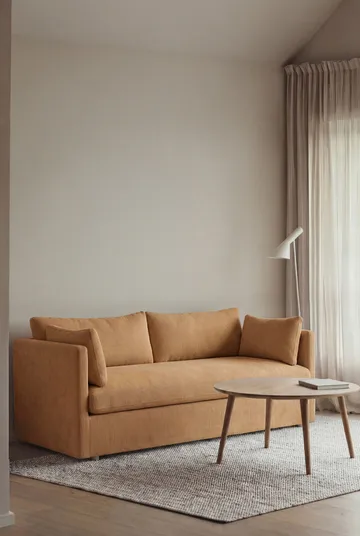 Linnevik soffa - Jump Honey 1959-vitoljad ek, 2-sits, med kappa - 1898