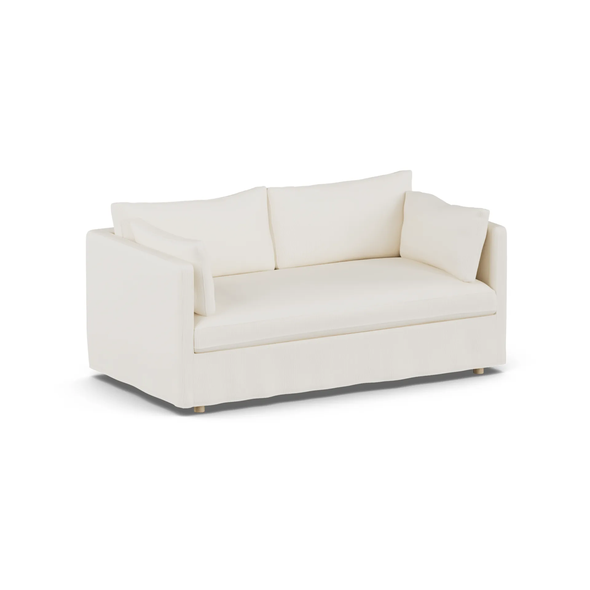 Linnevik soffa, Jump off white 1954-vitoljad ek, 2-sits, med kappa 1898