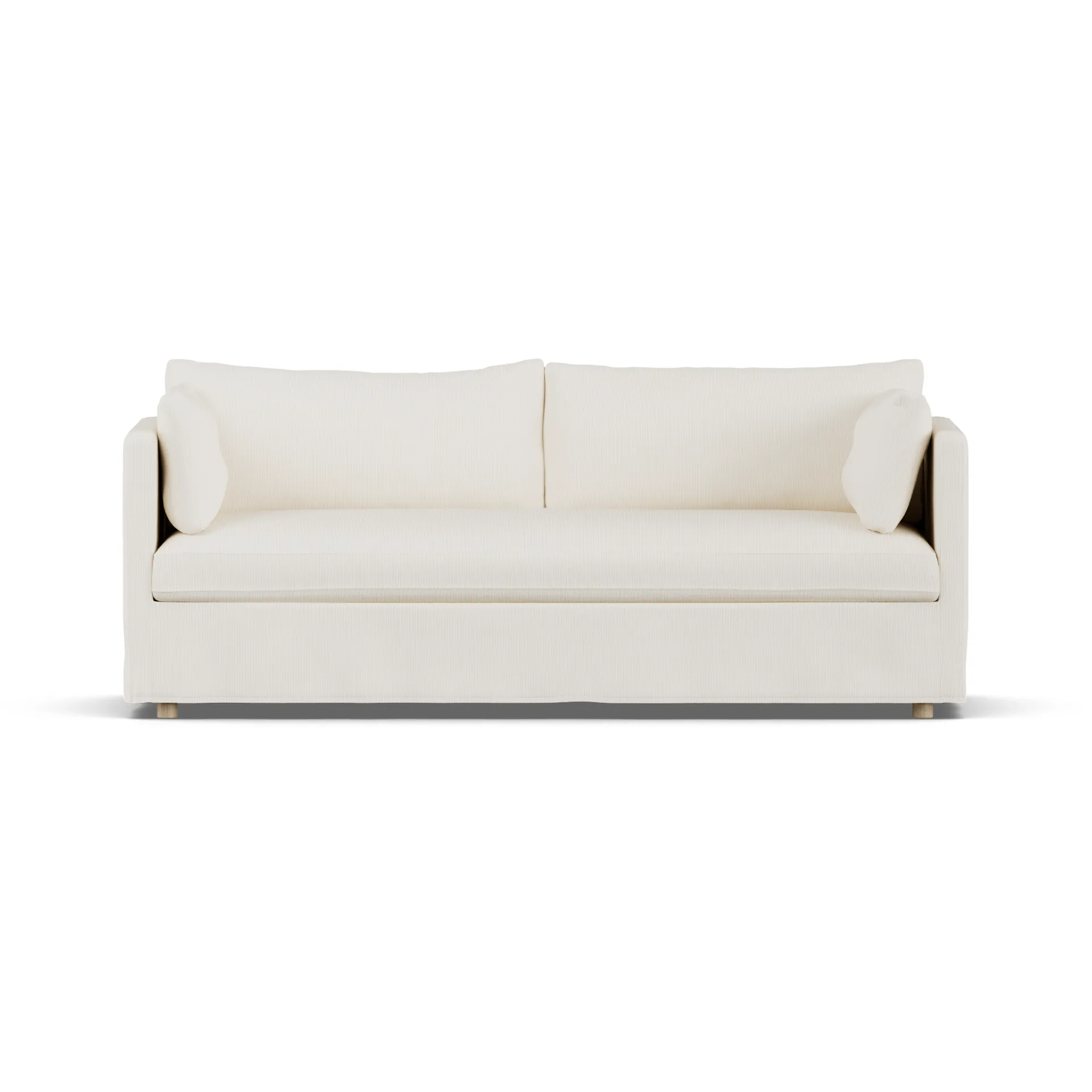 Linnevik soffa, Jump off white 1954-vitoljad ek, 3-sits, med kappa 1898