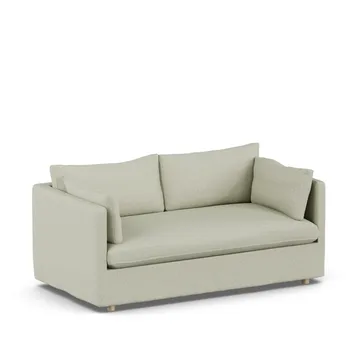 Linnevik soffa - Luiza Beige 3981-vitoljad ek, 2-sits, med kappa - 1898