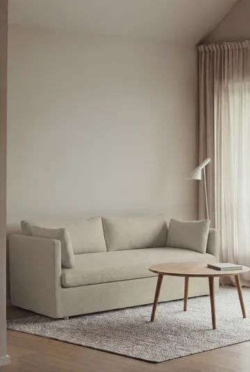 Linnevik soffa - Luiza Beige 3981-vitoljad ek, 2-sits, med kappa - 1898