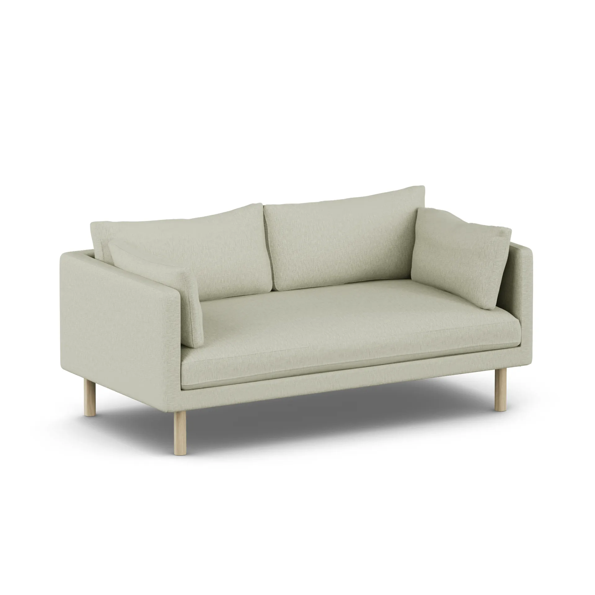Linnevik soffa, Luiza Beige 3981-vitoljad ek, 2-sits, utan kappa 1898
