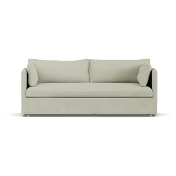 Linnevik soffa - Luiza Beige 3981-vitoljad ek, 3-sits, med kappa - 1898