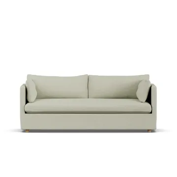 Linnevik soffa - Luiza Beige 3981-vitoljad ek, 3-sits, med kappa - 1898