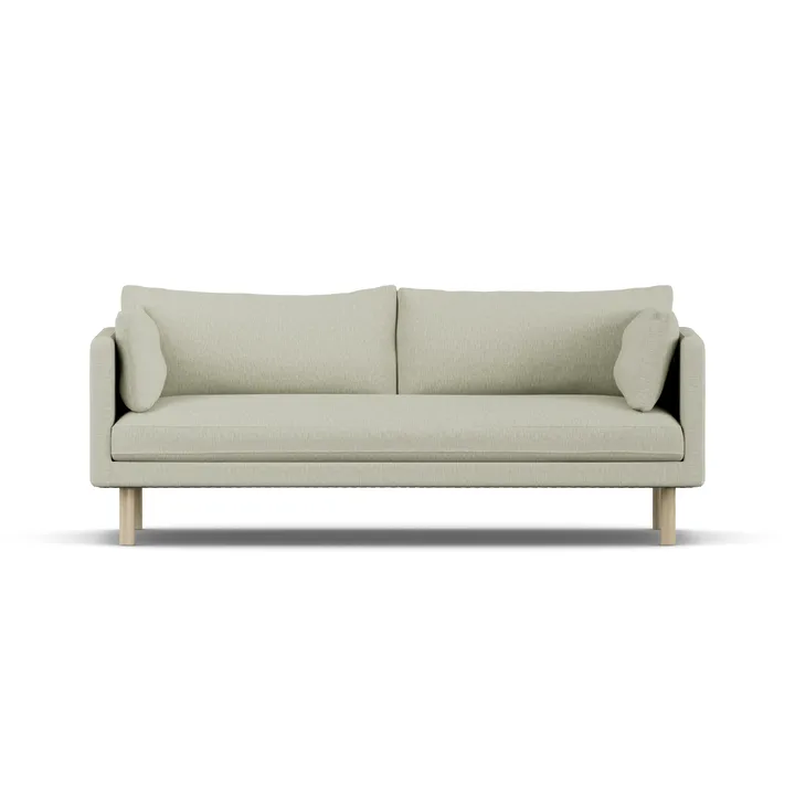 Linnevik soffa - Luiza Beige 3981-vitoljad ek, 3-sits, utan kappa - 1898