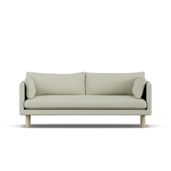 Linnevik soffa - Luiza Beige 3981-vitoljad ek, 3-sits - 1898