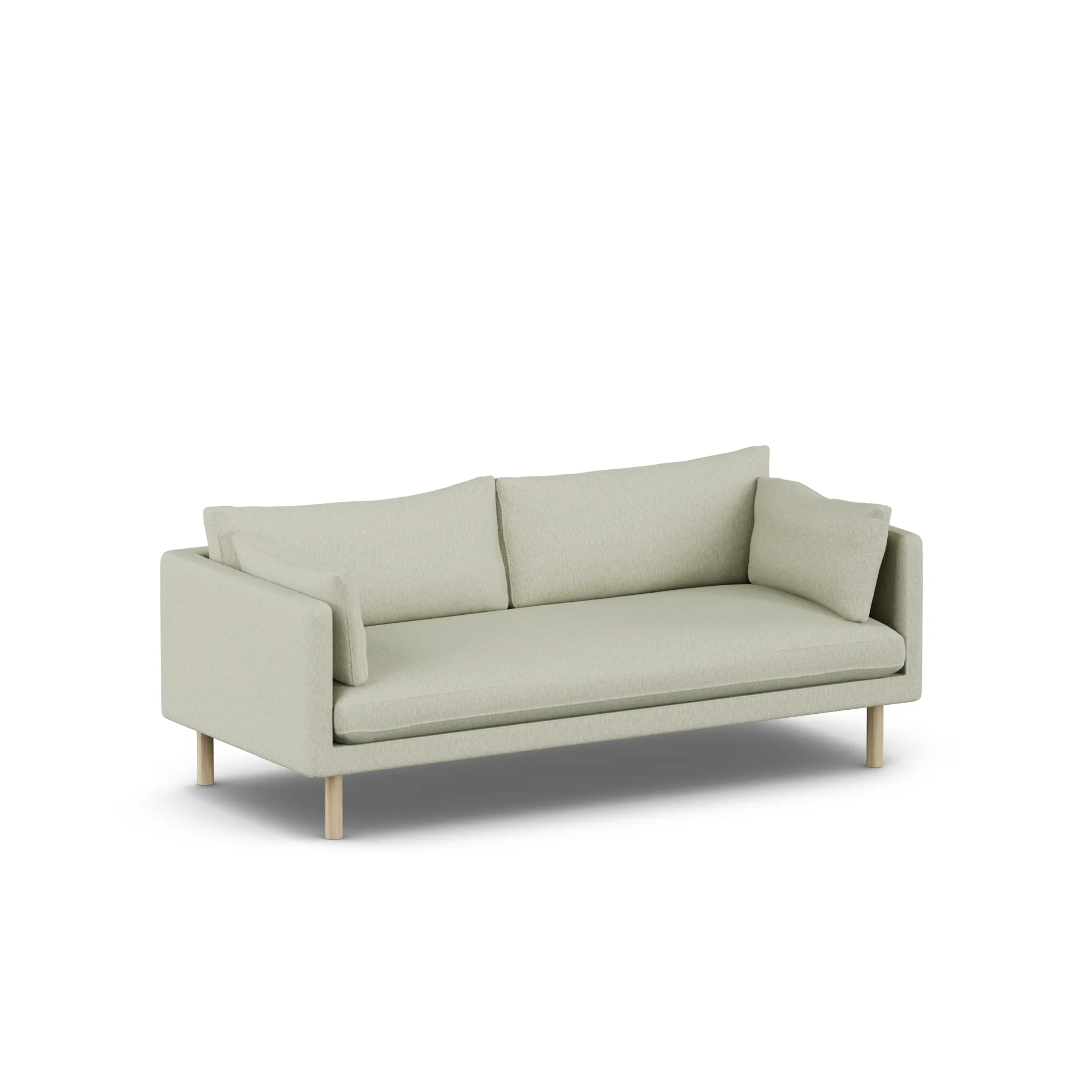 Linnevik soffa, Luiza Beige 3981-vitoljad ek, 3-sits 1898