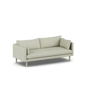 Linnevik soffa - Luiza Beige 3981-vitoljad ek, 3-sits - 1898