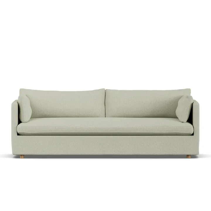 Linnevik soffa - Luiza beige 3981-vitoljad ek, 4-sits, med kappa - 1898