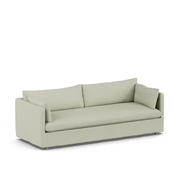 Linnevik soffa - Luiza beige 3981-vitoljad ek, 4-sits, med kappa - 1898
